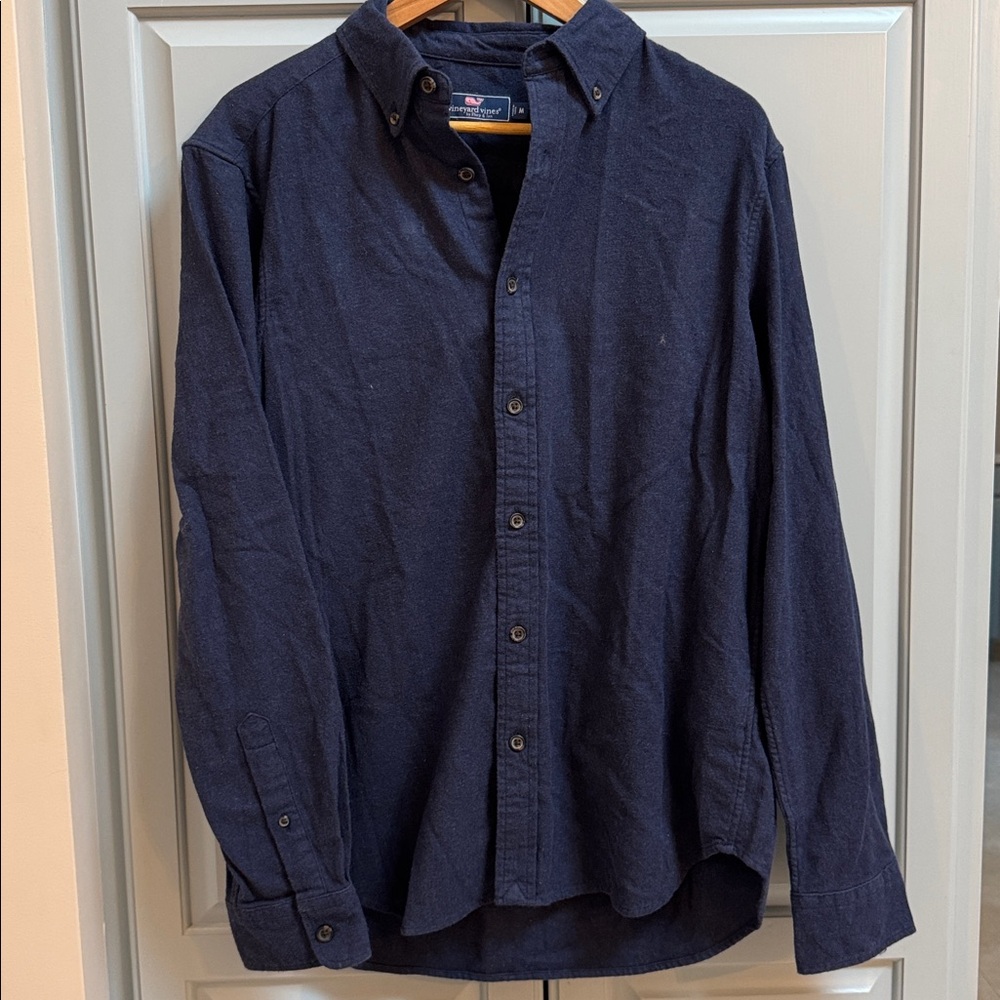Vineyard Vines Men’s Flannel Button Down Shirt | Dark Blue | M